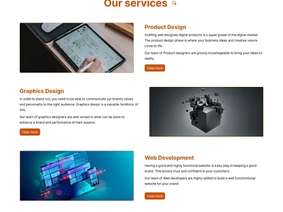 Our services page