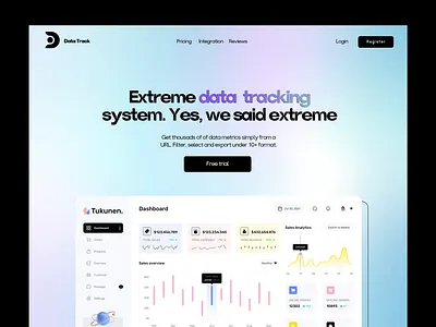 Data Tracking Web Design blue branding dashboard data design gradient logo web web design webdesign