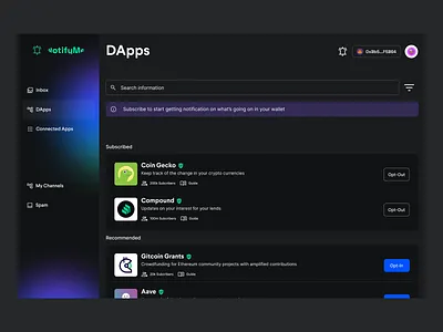 DApps Opt-in blockchain crypto dapp defi design dex landing page wallet web3