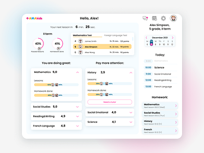 Online Study Platform - Dashboard dashboard design study ui ux web