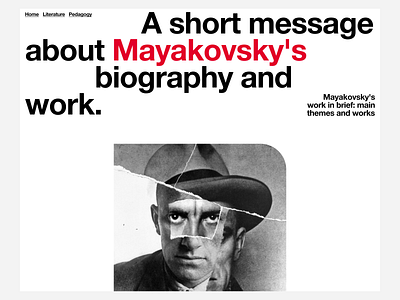 Longread about Russian and Soviet poet Mayakovsky design figma ui uxuidesign web webdesign