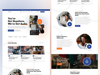 Podcast Landing Page Design. landing page design landing page redesign mobile app podcast podcast website ui ui design uiux design ux website website design website redesign