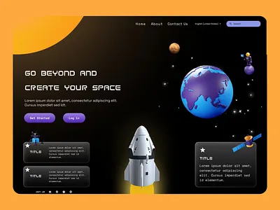 Space exploration page concept concept design space uiux website