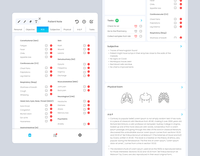 Patient Management Tablet App app design doctor graphic design health hospital ipad note patient tablet typography ui ux