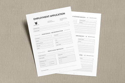 Employment Application Template form for employment