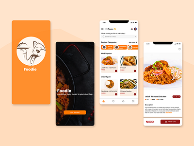 Foodie- Food Delivery App design ui