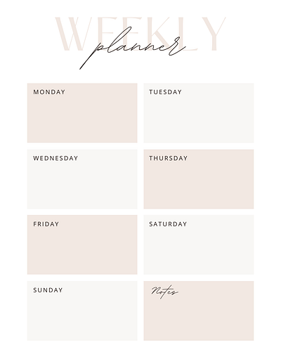 White Minimalist Weekly Planner design graphic design planner