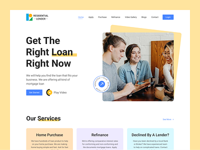 Loan Agency Website Design agency fintech graphic design lender lending loan minimal mrinmoy krishna ui ux ui ux design web design