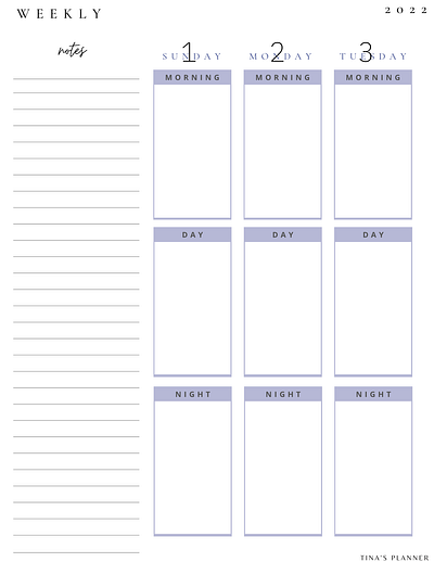 Muted Blue Minimalist Weekly Planner design graphic design planner