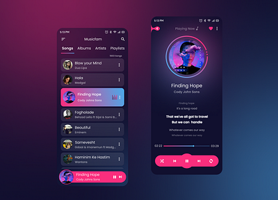 Music Player Application app design ui ux