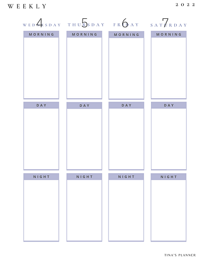 Muted Blue Minimalist Weekly Planner design graphic design planner