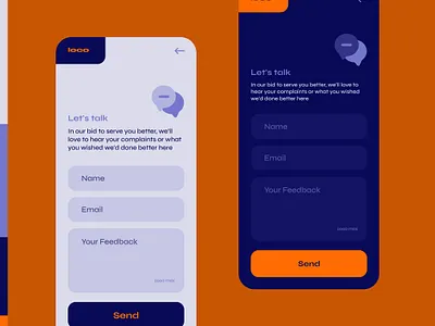 Feedback page UI design minimal ui
