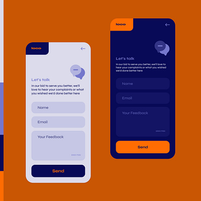 Feedback page UI design minimal ui