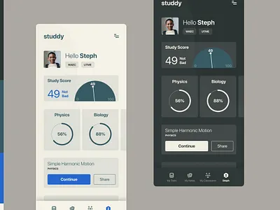 Home UI for Study app design minimalist ui