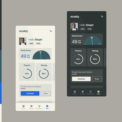 Home UI for Study app design minimalist ui