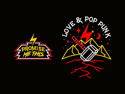 Promise Me This Thor Inspired T-Shirt ⚡ badge basnd branding identity illustration lineart logo logo design merchandise pop punk punkrock screenprint t shirt thor tshirtdesign typography