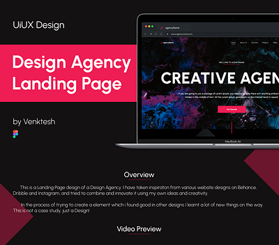 Design Agency Landing Page basic best cool dark design designagency figma landingpage simple ui webdesign