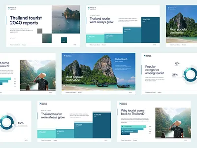 Tourist Report Pitch Deck chart graph graphic design pie chart pitch deck pitchdeck report thailand tourist travel