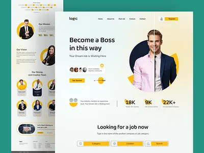 Job Finding or consultancy Platform - Landing Page uiux