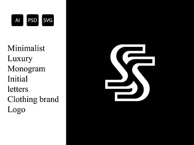 SS monogram logo/ SS clothing logo brand design brand identity brand logo business logo design illustration letter logo minimalist logo monogram logo ui