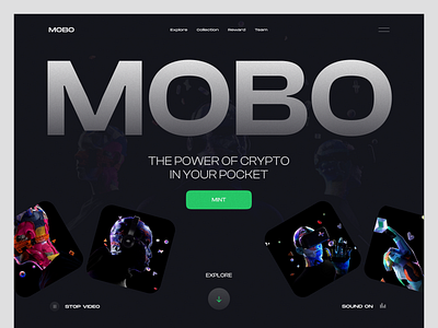 MOBO - NFT - Website Design blockchain blockchainweb blockchainwebdesign cryptowebsite design landing page design landingpage modern design modernnftwebsite modernuidesign nft nftappdesign nftuidesign nftwebsite nftwebsitedesign ui webdesign