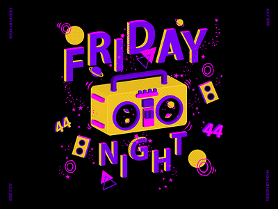 It's Friday Night 44 design digital art digital illustration f1 frenchgp friday hip hop illustration lewishamilton music night space stars summer teamlh vector