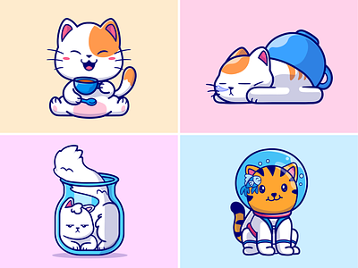 Cat🐱 activity animals bowl cat cute icon illustration logo pet