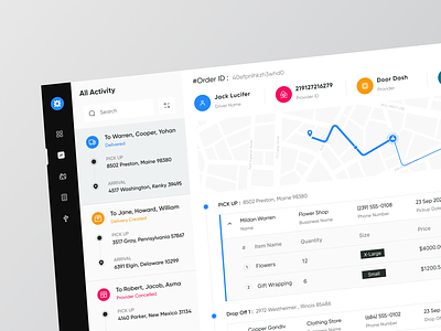 Dashboard - On Demand Delivery 🔥 admin dashboard dashboard dashboard activity dashboard delivery dashboard management dashboard order dashboard shipment dashboard tracking dashboard trip delivery delivery platform logistic on demand delivery pick up product design shipment tracking transport ui ux