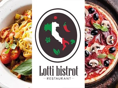 Lotti bistrot. Italian restaurant branding design graphic design illustration logo vector