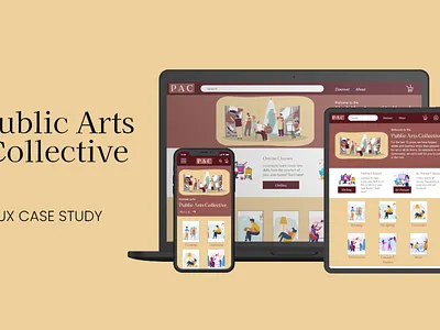 Public Arts Collective Website art collective design figma in person mockups online painting prototype