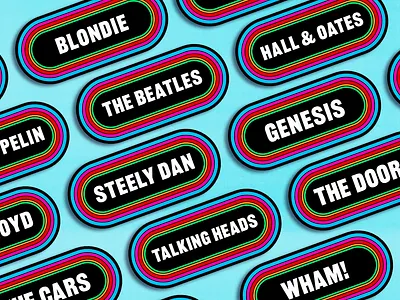 Vintage Styled Music Stickers branding design etsy graphic design product design sticker sticker design type typography