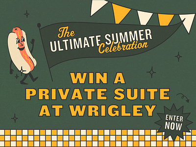 Wrigley Field Ultimate Summer Celebration illustrations chicago cubs design hand drawn handdrawn hotdog illustration summer sweepstakes typography wrigley field