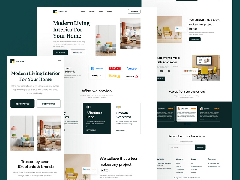 Interior Design Website Landing Page Template