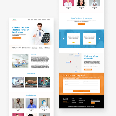 A medical company landing page design app branding design icon landing page ui ux web page website