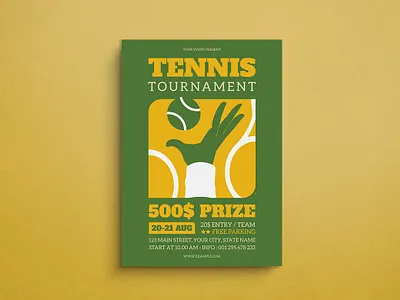 Tennis Flyer Mockup design flat design flyer graphic design illustration mockup