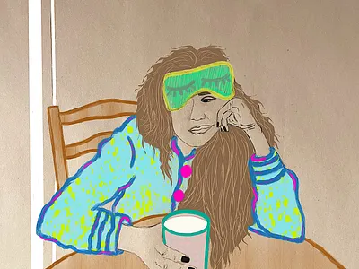 Insomnia apple pencil digital work illustration painting procreat