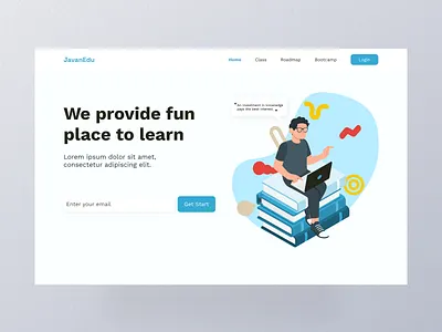 Education Landing Page app appdesign design e learning edu education figma javancoid landing landing page learning ui ui design uiux user experience user interface ux web web design