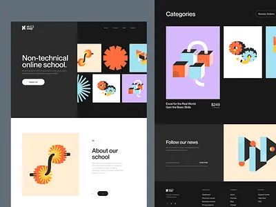 Skill Swap redesign - Non-technical online school clean design education illustration illustrations landing page design minimal saas ui web design