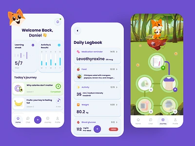 Diabetes medical app app coach dashboard diabetes diabetes control doctor fame gamification health health app healthcare interface journey medical medical app medicine mobile app mobile ui ui uiux