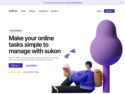 The Sukon Project 3d animation branding design free graphic design hero illustration landing page light logo typography ui ux vector web workflow