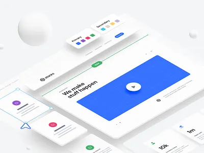 Stacks – Ultimate UI Design System clean design system drag and drop free demo free download freebie landing page minimal stack templates ui ui component ui design ui design system user interface ux ux design web design web design system web template