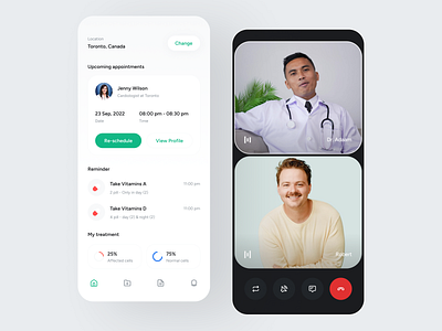 Health Care App app design appointment clean ui consultant doctor health health care medical app medicine minimal mobile app design mobile design mobile ui reminder ui design video call