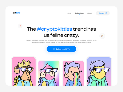 BitNFT - Header Section! ✨ 3d animation app branding design designing dribbble graphic design icon illustration logo minimal motion graphics popular trending typography ui ux vector web