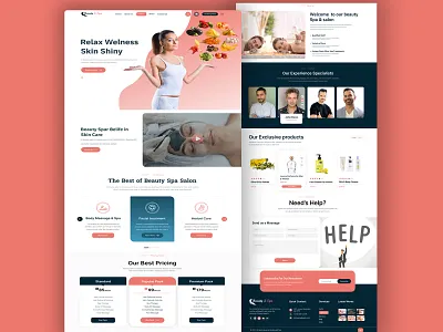 Beauty& Spa Figma ui kit Template beauty builder cosmetics health landing page manicure massage page pink salon salon website sauna skin care spa treatment ui ui kit