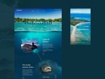 Radama Islands Resort - Underwater abyss art direction camp exotic experience fish fishing gt sectra island jungle landing page mask mobile ocean photoshop responsive ui underwater ux website