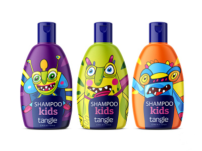 Package Design children shampoo baby baby shampoo children label labels monsters pack package packing packing design shampoo