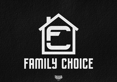 Family Choice Logo (White on Black) agency choice design domicile family graphic habitation home house logo messuage property real estate residence vector