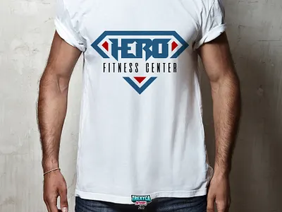 Hero Fitness Center Logo (on T-Shirt) center design fitness graphic gym hero logo sport t shirt training tshirt vector workout