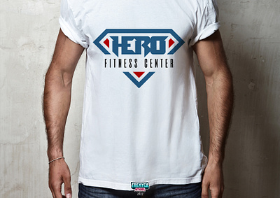 Hero Fitness Center Logo (on T-Shirt) center design fitness graphic gym hero logo sport t shirt training tshirt vector workout