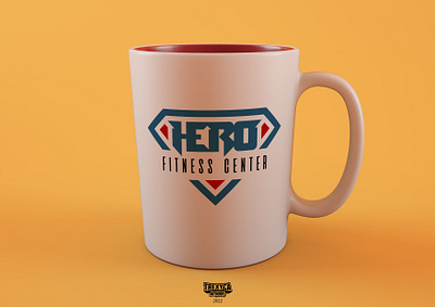 Hero Fitness Center Logo (on Mug) center design fitness graphic gym hero logo mug sport training vector workout